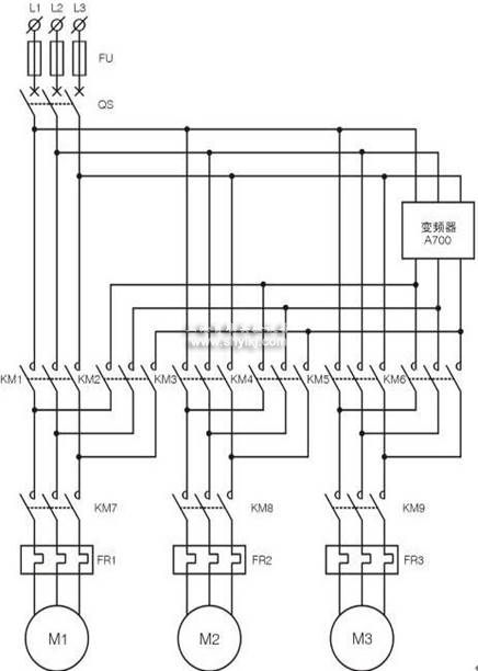 SHYL-GS03型 变频恒压供水系统实训装置(大型)(图12) 变频恒压供水系统实训装置线路图